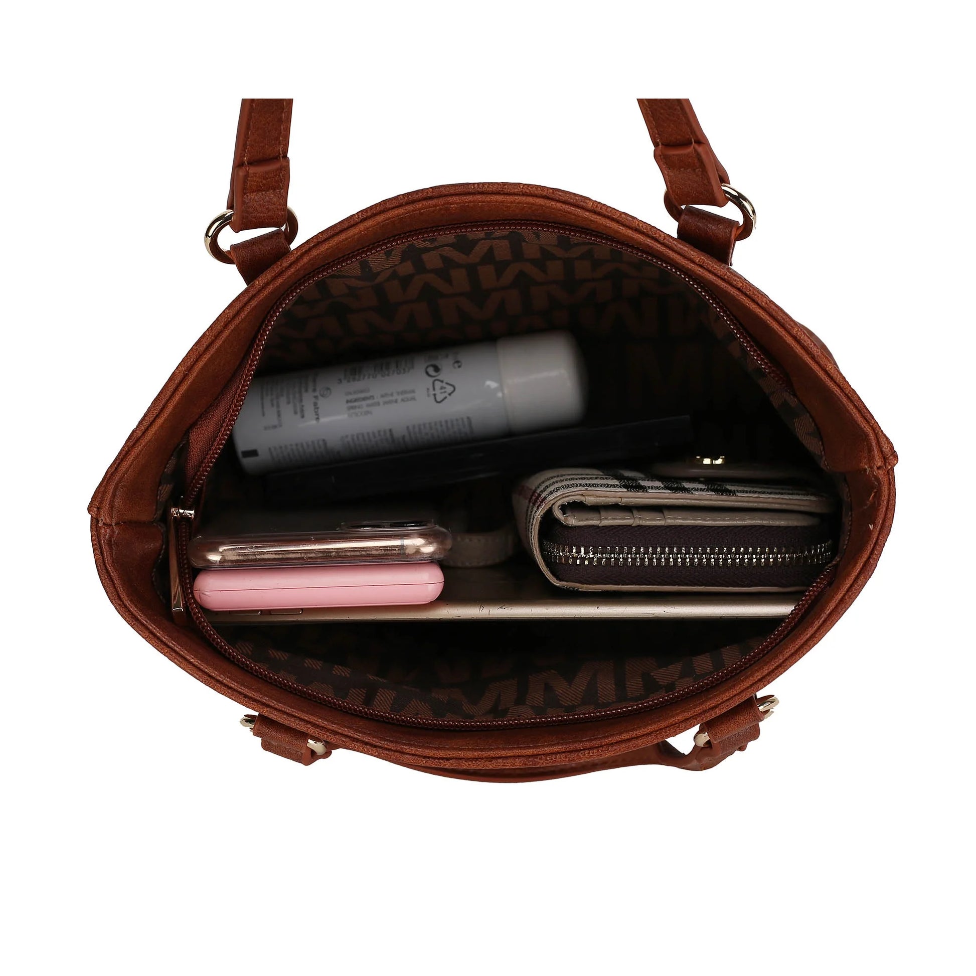Havenly Women'S Tote Bag, Wristlet Pouch Purse, Vegan Leather Handbag 4Pcs Set by Mia K - Red